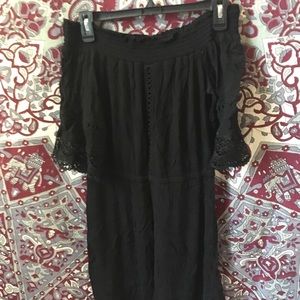 Black peasant dress off the shoulder